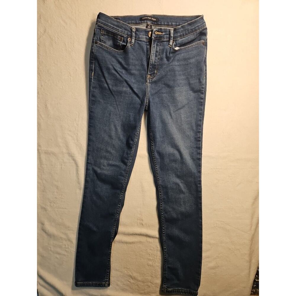 Calvin Klein Ladies' Reprieve High Rise Skinny Stretch Denim Jean Dark Wash 10